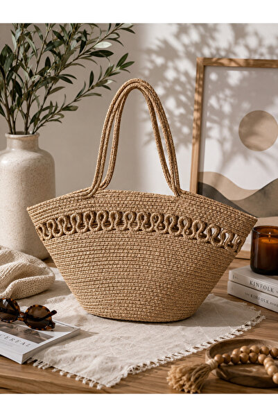 Home Bohemian Wicker Shoulder Bag 50X28 cm – Large Size Beach, Daily and Summ...