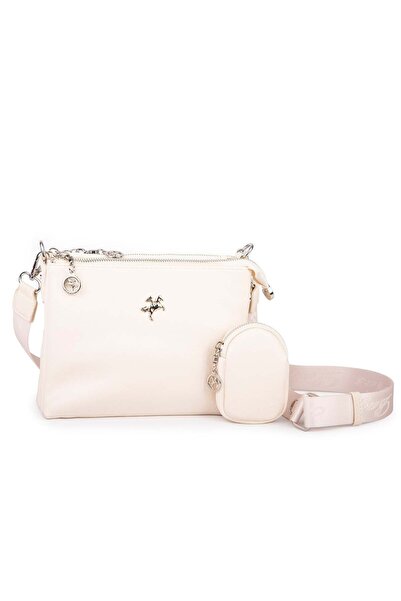 Nas Bag Mini Kadın 3 Gözlü Cüzdanlı Günlük Çapraz Çanta Krem Victoria