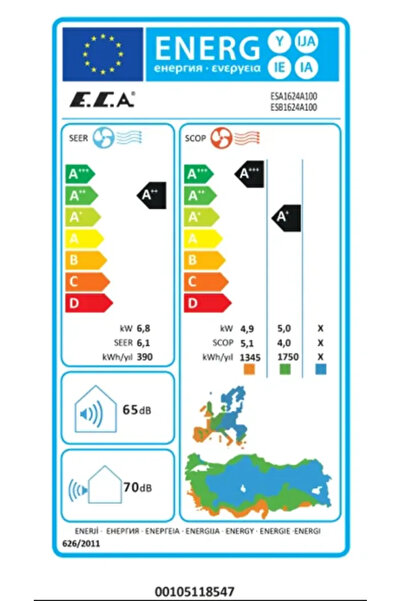 Eca E.C.A. Spylos Plus 24000 BTU A++ Inverter Duvar Tipi Klima - Montaj Dahil