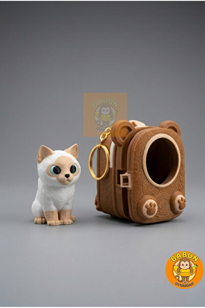 Babun Oyuncak Çantalı Kedi Çanta Charm Bag Charm & Anahtarlık Sevimli Hayvan Oyuncak - Trend Çanta Süsü