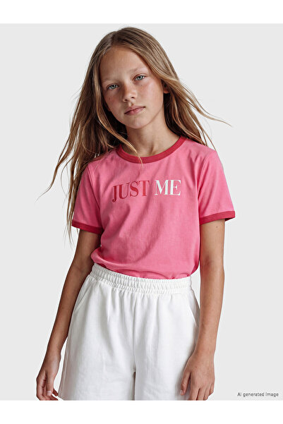 LC Waikiki Vizyon New Season Crew Neck Printed Girls' T-Shirt