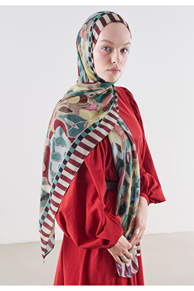 Freshscarfs Art In Flora Desen Rami Viskon Şal Deniz Köpüğü