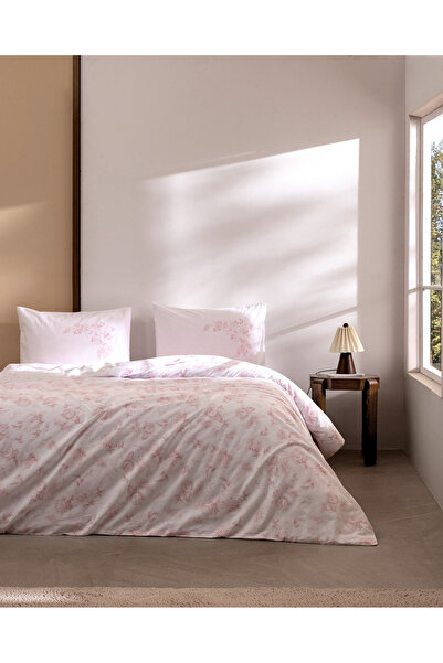 Madame Coco Eleonore Double Cotton Printed Sheet and Duvet Cover Set - Powder