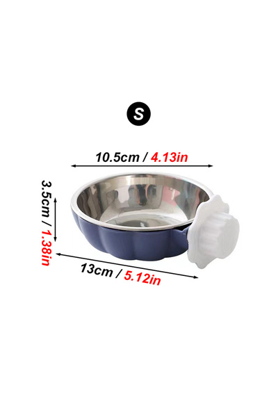 Choice Blue S Movable Lifting Pet Hanging Food Bowl Pumpkin Shaped Stainless ...