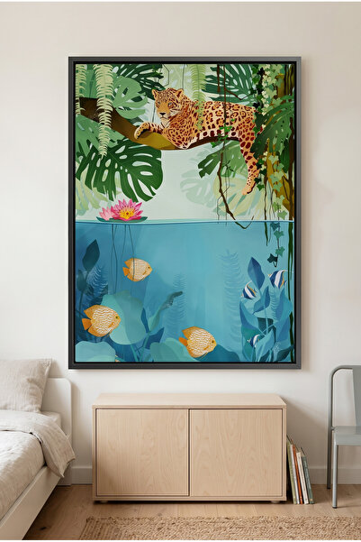 Jasmine Art Tropical Wildlife Above and Below Kids Wall Art | Portrait Framed...