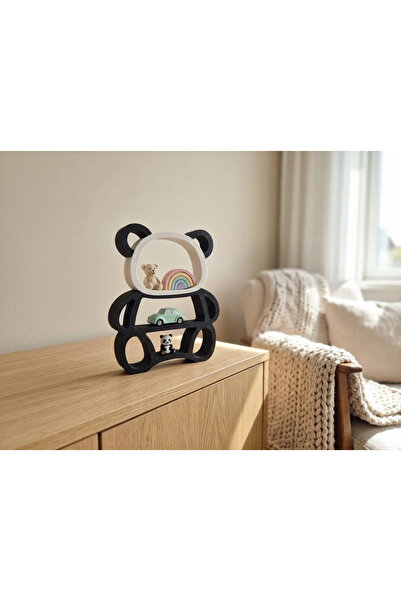 Baby Darling %100 Doğal Ayıcık Dekoratif Raf - Figür, Araba, Mini Oyuncak Standı (26cm Yükseklik)