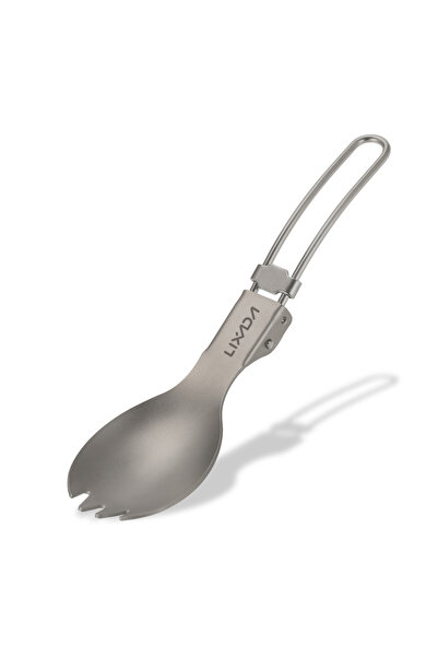 Choice1 1pcs Matt Finish Lixada Half Polished Titanium Folding Spork Lightwei...