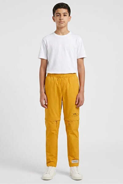 The Giving Movement Kids Boy Regular Fit Brand Logo Pants, Mustard