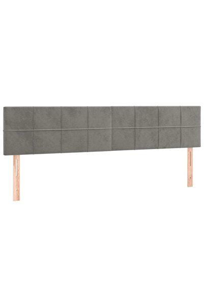 vidaxl Tăblii de pat, gri deschis, 180x5x78/88 cm, catifea