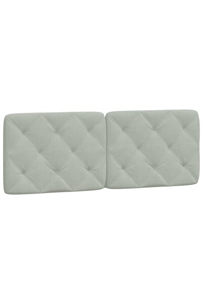 vidaxl Pernă tăblie de pat, gri deschis, 140 cm, catifea