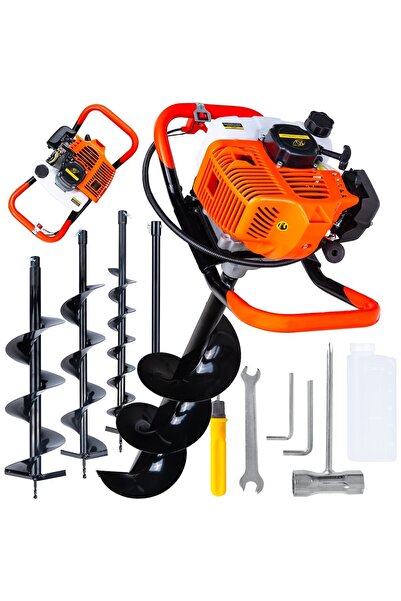 GEKO Burghiu de pământ, 1.4 kW, include burghie (10cm, 15cm, 20cm) + adaptor ...