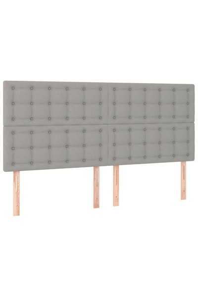 vidaxl Tăblie de pat gri deschis 200x5x118/128 cm, material textil