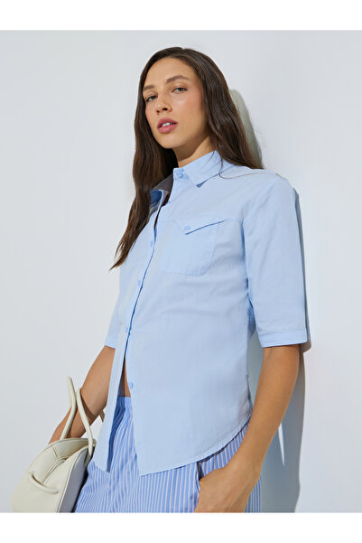 Styli Blue Short Sleeve Regular Fit Shirt