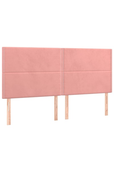 vidaxl Tăblie de pat roz 160x5x118/128 cm catifea