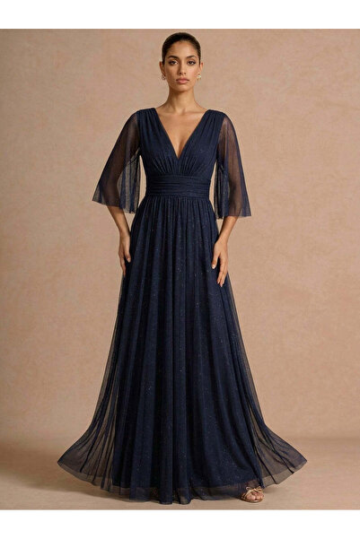 Mauri Rochie lungă Mathilde bleumarin - Uni