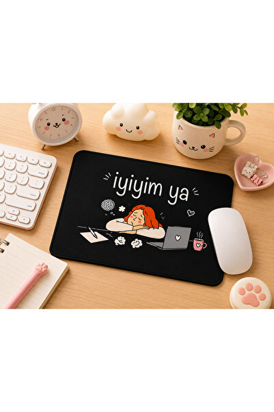 UĞURLU BİR BÖCEK SIYAH MOTTO Yazılı Komik Mousepad – Ofis ve Ev Kullanımı İçi...