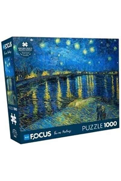 Yıldızan 1000 Piece Puzzle - a Starry Night over the Rhone - Vincent Van Gogh