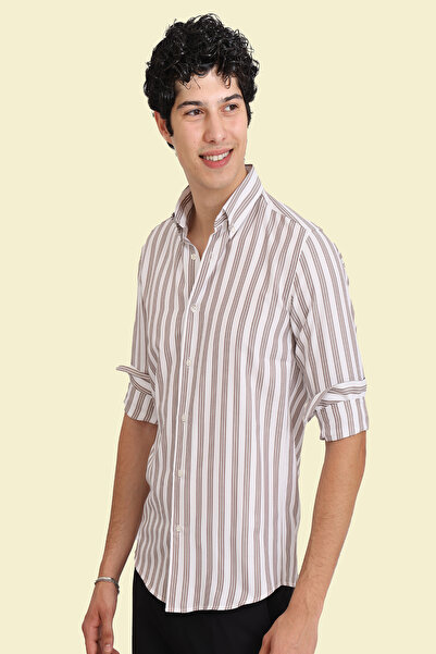 Erkek Slim Fit uzun Kollu Kolay Ütülebilen Pamuklu Düğmeli Gömlek