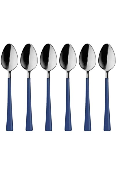 Yıldızan Ysf Shop Silver Blue, Teaspoon Set, Stainless Steel, 11 Cm, 6 Piece ...