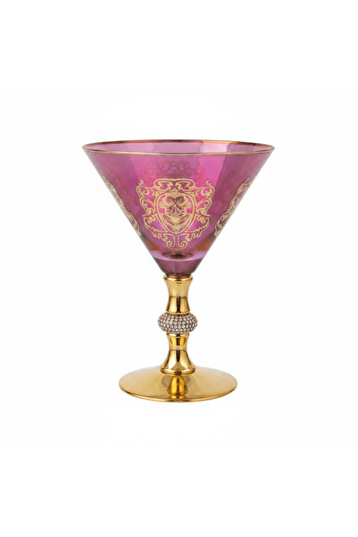 Mayflower 6-Piece Luxury Wine Glass Set - Pink & Gold - 15×12 cm