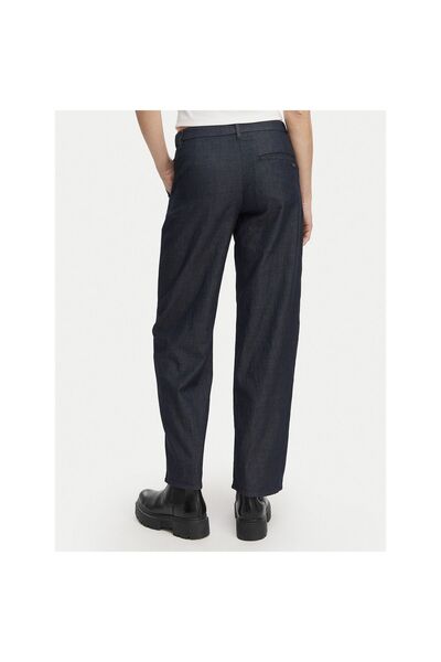 Armani Exchange Pantaloni de damă din material textil XW002257 AF21337 Bleumarin