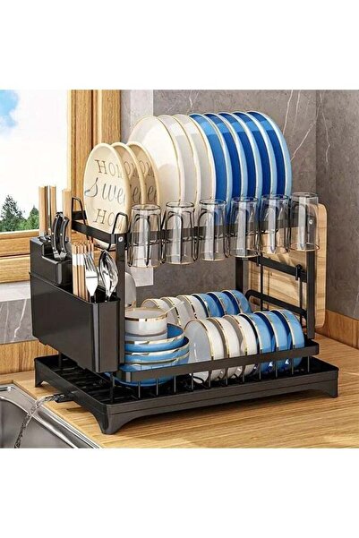 TodyJeyHo Dish Drying Rack, 2 Tier Large Dish Drying Rack for Kitchen Counter...