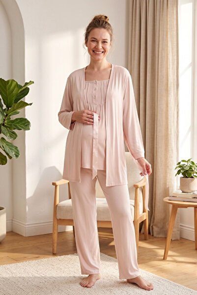 Miss Dünya Lissa Amelia Soft Maternity and Postpartum Pajama Set, Suitable fo...
