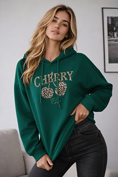 caddekombin Women's Leopard Patterned Cherry Figured Cherry Written Kangaroo ...