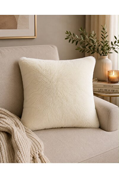 WOOLY LIFE Peluş yastık kırlent 40x40 puffy kırlent yastık 1 adet