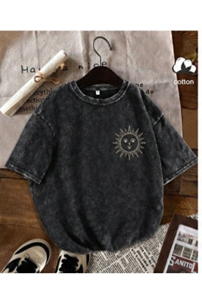 classy moda Unisex Colorful Oversize Printed T-Shirt Streetwear Comfortable F...