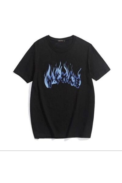 bellanova Unisex πολύχρωμο μπλουζάκι με στάμπα Oversize Streetwear Άνετη εφαρ...