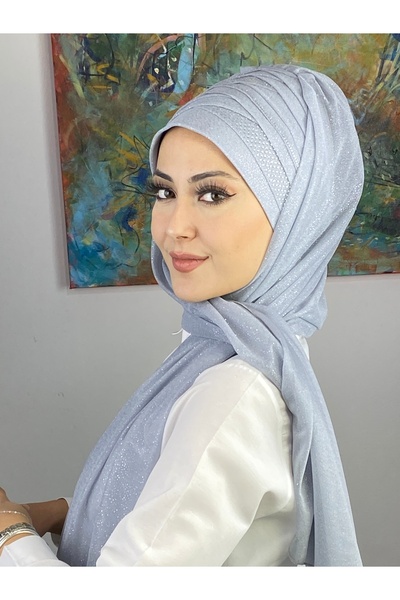 MY UKİYO STORE Tesettür Abiye Çapraz Drapeli Taş Baskı Şal