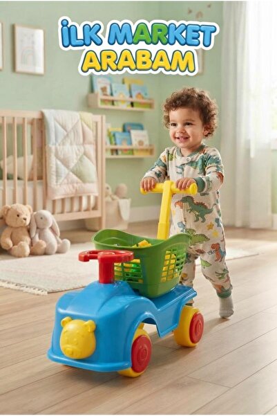 Tıfıl Toys عربة تسوق للأطفال ومركبة للركوب - لعبة تعليمية ممتعة 2 في 1 مع سلة...