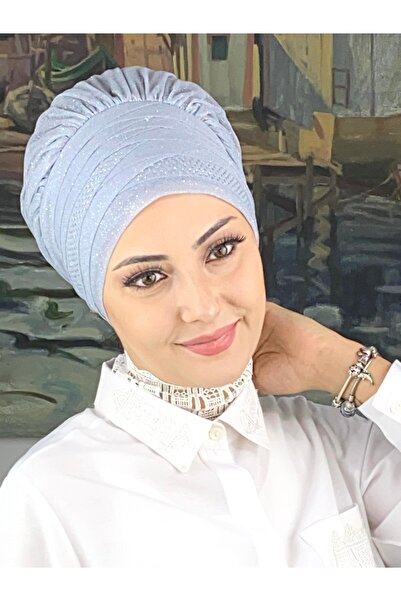 MY UKİYO STORE TESETTÜR ABİYE ÇAPRAZ DRAPELİ İKİLİ TAŞLI BONEŞAL