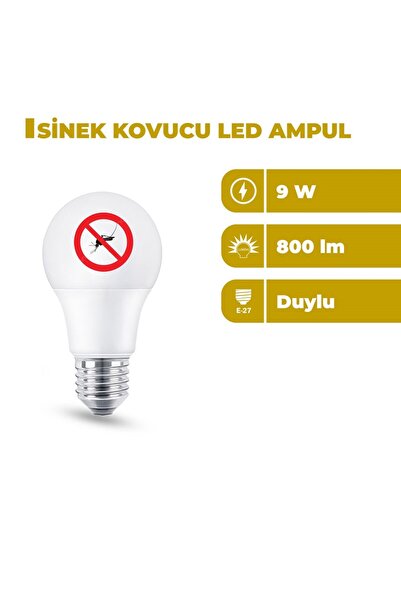 zeyrise 9W Sivrisinek Kovucu Led Ampul 3200K Sarı Işık