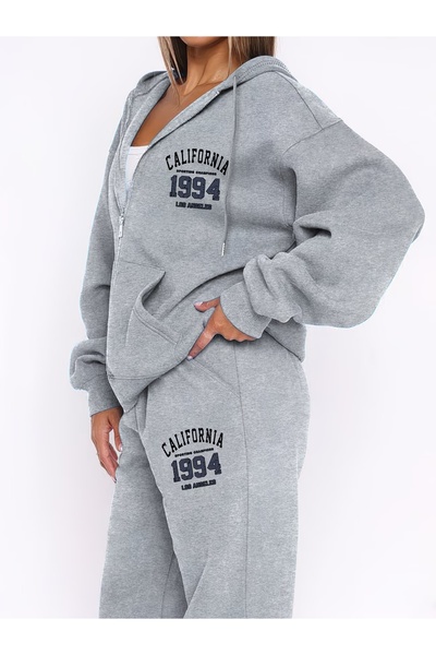 macklin Women's California 1994 Printed Oversize 3 Thread Hooded Jacket Track...