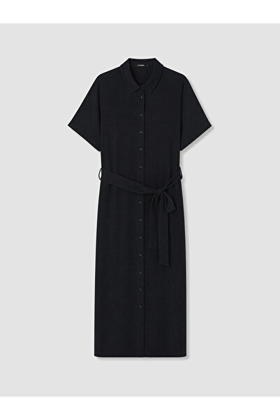 LC Waikiki Trendlucky Plus Size Belted Shirt Dress with a Difference