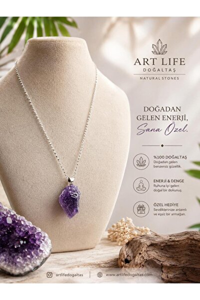 ART LİFE DOĞALTAŞ Natural Stones AMATIST KOLYE