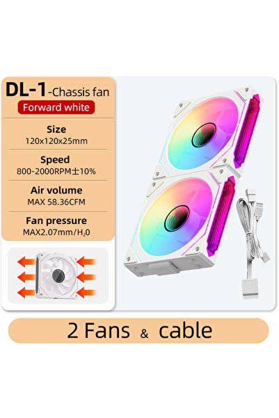 Choice مروحة كمبيوتر A-RGB بيضاء اللون طراز Coolcirc DL-1 مقاس 120 مم، 800-20...