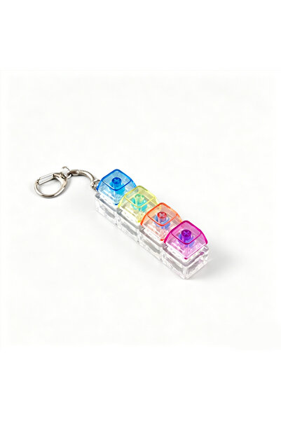 choice2 4Keys Colorful-1PC LED Light Keyboard Keychain Fidget Toy Clickable B...