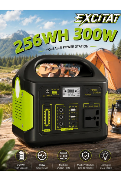 Excitat Stație de alimentare externă cu acumulator, Excitat ® 256WH, cu afișa...