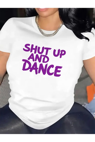 En22 cotton Short Sleeve T-Shirt with Shut Up Dance Print, Ideal Parties Club...