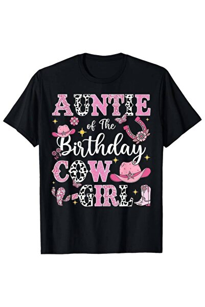 799 قميص 180G Pure Tee - تصميم Aunt of The Cowgirl بطباعة وردية وبيضاء، قميص ...