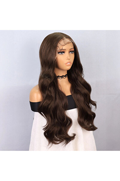 colezium Dark Auburn Fiber Sen Front Lace Tulle Wig
