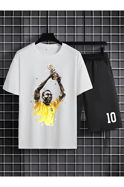 MAGORS Pele Printed 100% Cotton Crewneck Children's T-Shirt-Shorts Two-Piece Set