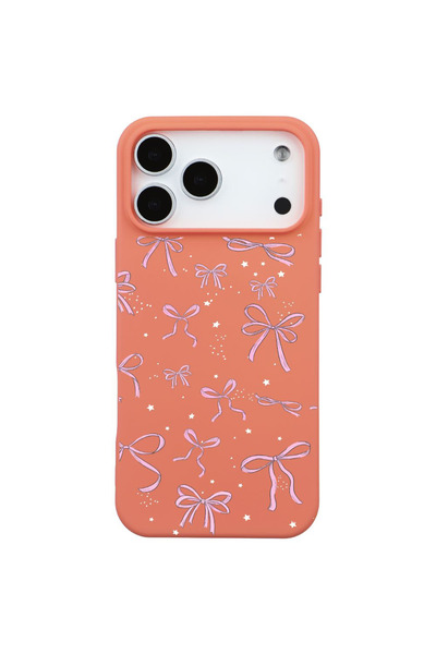 Casen iPhone 17 Pro Max Turuncu Ribbon StarsKamera Korumalı Premium Renkli Si...