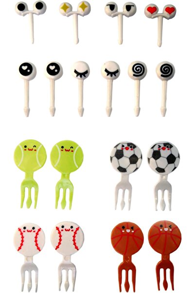 Beni World Beni Cartoon Eyes and Football fruit picks 18 pcs food pick,s mini...