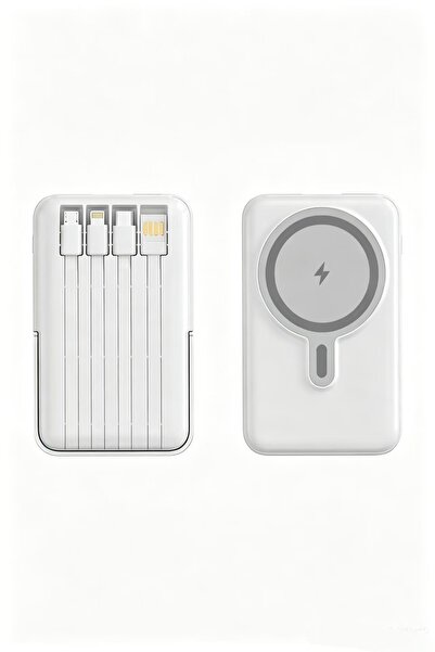 Bleco Portable charger with built-in dual charging cables, magnetic strap, an...