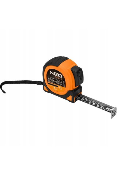 NEO Tools NEO MIARA ZWIJANA STALOWA SUPER NEGRU 5m X 25mm AUTO-BLOCANTĂ MAGNE...