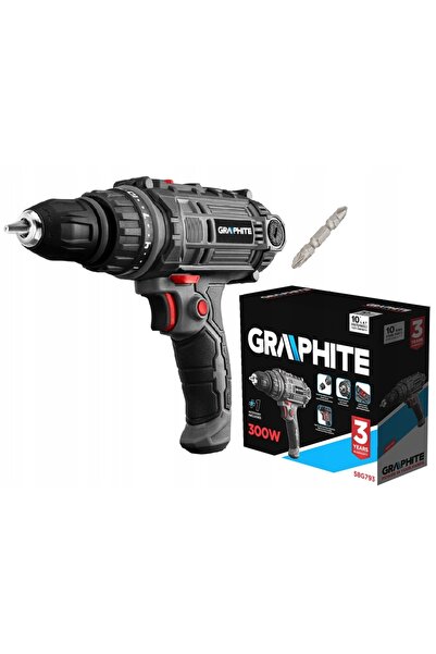 graphite Mașină de găurit și înșurubat cu reglare a vitezei, 300W, valiză 58G793